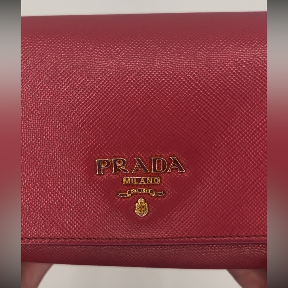 🌷 Prada Large Saffiano Leather Wallet Pink (Authentic) - Picture 11 of 17